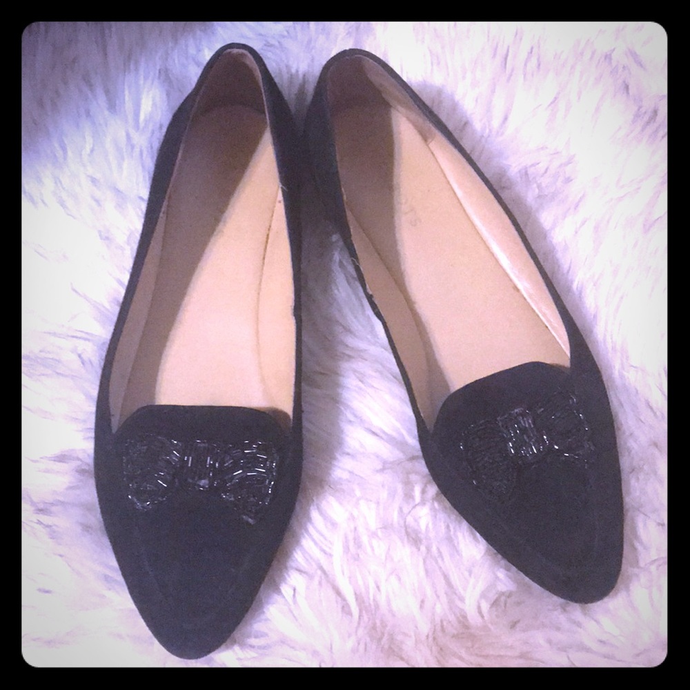 Talbots black bow flats